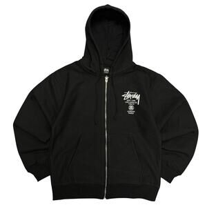 Stussy World Tour Zip Hoodie 'Black' Size X-Large